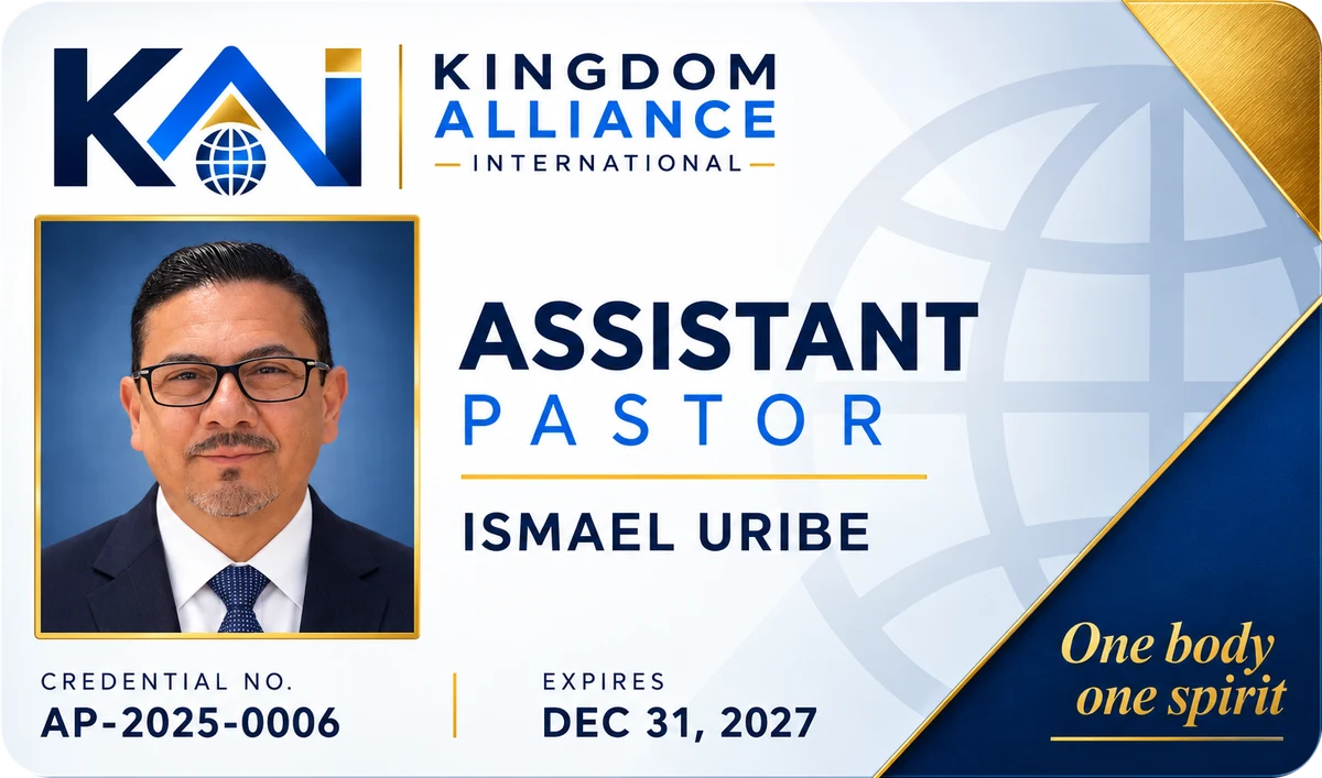 Ministerial credential, front